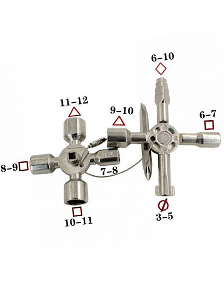 
Universalus 10 viename elektros spintelės raktas
