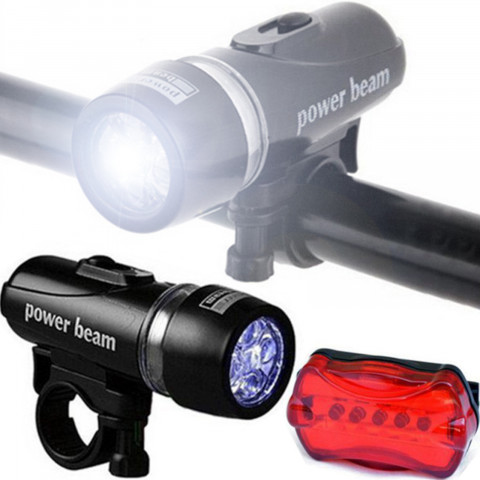 
Dviračio žibintas priekyje ir gale, 2 apšvietimo režimai, maitinamas baterijomis
