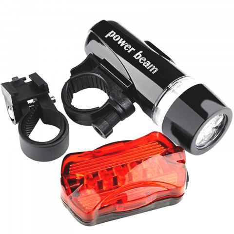 
Dviračio žibintas priekyje ir gale, 2 apšvietimo režimai, maitinamas baterijomis
