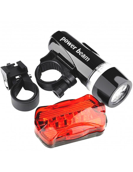 
Dviračio žibintas priekyje ir gale, 2 apšvietimo režimai, maitinamas baterijomis
