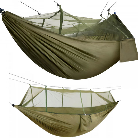 
Dviejų asmenų turistinis išgyvenimo hamakas su tinkleliu nuo uodų 260 x 140 cm
