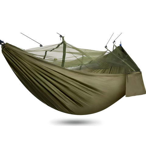 
Dviejų asmenų turistinis išgyvenimo hamakas su tinkleliu nuo uodų 260 x 140 cm
