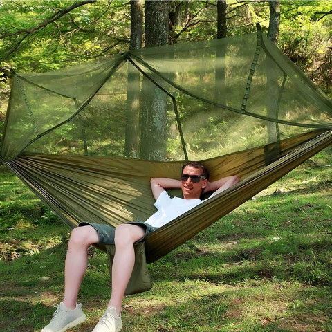 
Dviejų asmenų turistinis išgyvenimo hamakas su tinkleliu nuo uodų 260 x 140 cm
