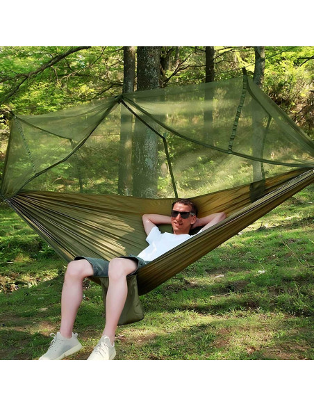 
Dviejų asmenų turistinis išgyvenimo hamakas su tinkleliu nuo uodų 260 x 140 cm
