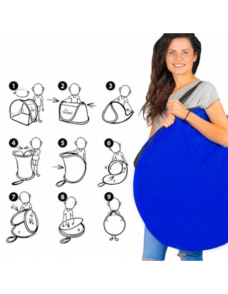 
Savarankiškai surenkama paplūdimio palapinė su apsauga nuo UV spindulių
