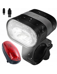 
Įkraunamas priekinis dviračio žibintas su 3 LED režimais
