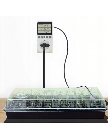 
Skaitmeninis termostatas su temperatūros reguliatoriumi ir zondu 40–120 °C LED
