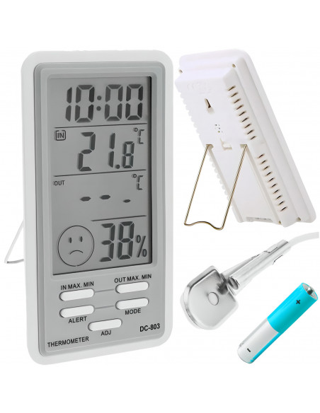 
Meteorologinė stotelė, termometras, higrometras, laikrodis su zondu
