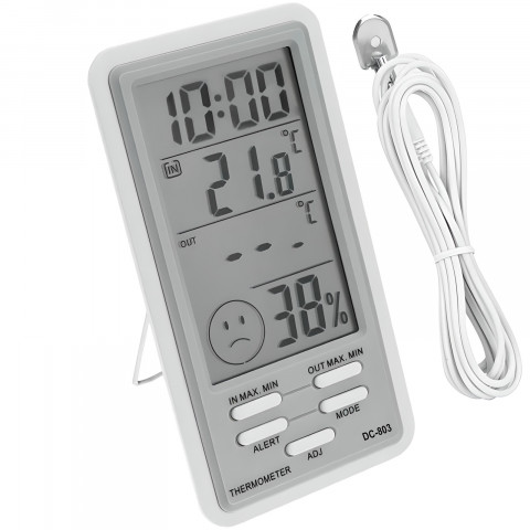 
Meteorologinė stotelė, termometras, higrometras, laikrodis su zondu
