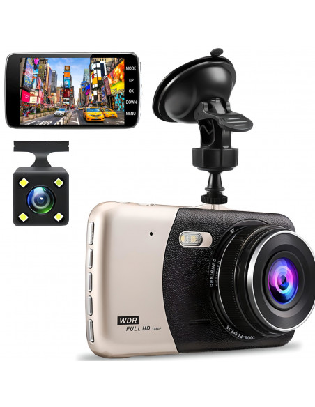 
Automobilinis vaizdo registratorius su „Full HD TF“ galinio vaizdo kamera
