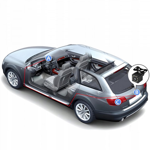 
Automobilinis vaizdo registratorius su „Full HD TF“ galinio vaizdo kamera
