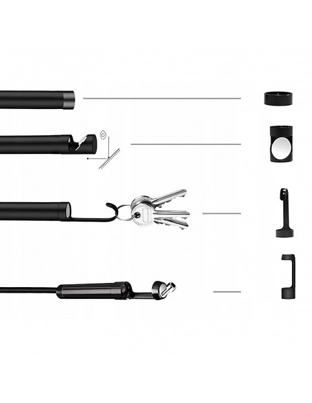 
Endoskopo apžiūros kamera, 6 LED, 4 antgaliai, HD 4,3 colio
