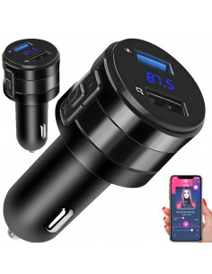 
Automobilinis FM MP3 Bluetooth siųstuvas su LCD ekranu ir USB įkrovikliu
