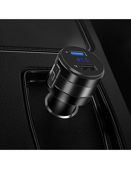 
Automobilinis FM MP3 Bluetooth siųstuvas su LCD ekranu ir USB įkrovikliu
