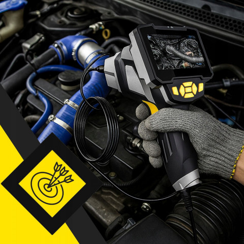 
Dirbtuvių apžiūros kameros endoskopas su 4 antgaliais, „Full HD LCD LED“
