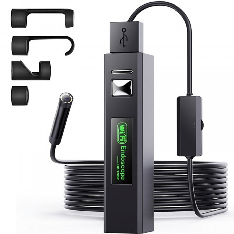 
Endoskopinė kamera telefonui, 8 LED, 4 antgaliai, „Full HD Wi-Fi“, „Android“, „iOS“.
