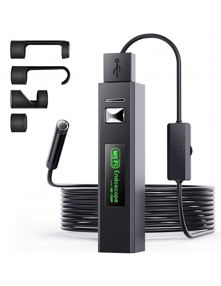 
Endoskopinė kamera telefonui, 8 LED, 4 antgaliai, „Full HD Wi-Fi“, „Android“, „iOS“.
