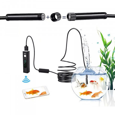 
Endoskopinė kamera telefonui, 8 LED, 4 antgaliai, „Full HD Wi-Fi“, „Android“, „iOS“.
