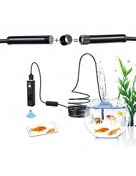 
Endoskopinė kamera telefonui, 8 LED, 4 antgaliai, „Full HD Wi-Fi“, „Android“, „iOS“.
