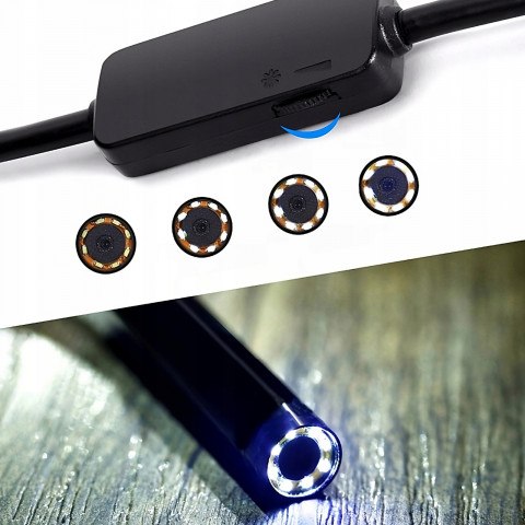 
Endoskopinė kamera telefonui, 8 LED, 4 antgaliai, „Full HD Wi-Fi“, „Android“, „iOS“.
