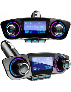 
8 viename „Bluetooth“ automobilio FM siųstuvas TF/ SD LCD cigarečių degiklio lizdui
