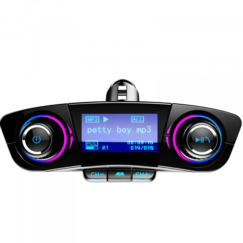 
8 viename „Bluetooth“ automobilio FM siųstuvas TF/ SD LCD cigarečių degiklio lizdui
