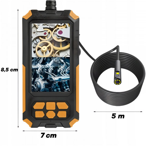 
Endoskopo apžiūros kamera, 8 šviesos diodai, 3 antgaliai, „Full HD“
