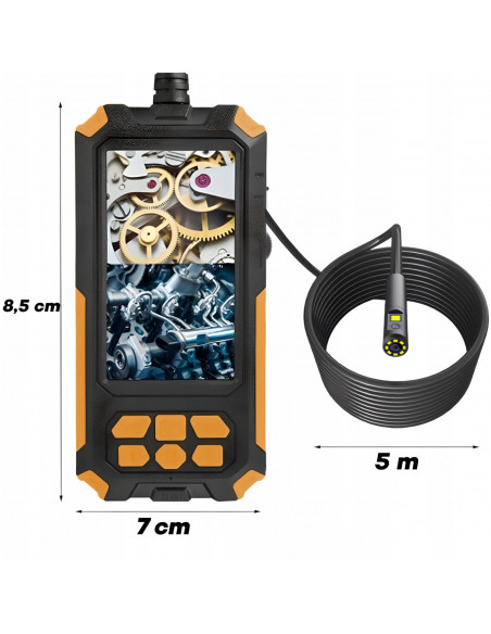 
Endoskopo apžiūros kamera, 8 šviesos diodai, 3 antgaliai, „Full HD“
