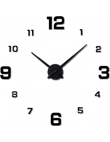 
Modernus 3D sieninis laikrodis, XXL, lipnus, skersmuo 70-130 cm - juodas
