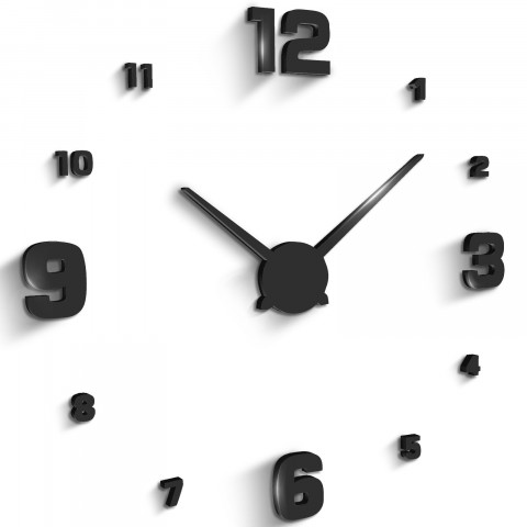 
Modernus 3D sieninis laikrodis, XXL, lipnus, skersmuo 70-130 cm - juodas
