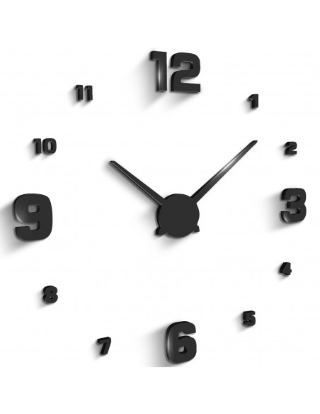 
Modernus 3D sieninis laikrodis, XXL, lipnus, skersmuo 70-130 cm - juodas
