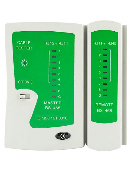 
RJ45 RJ11 interneto tinklo kabelio testeris
