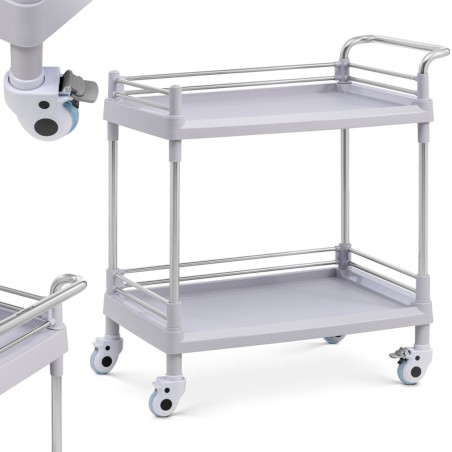 Medicininis laboratorinis vežimėlis su 2 lentynomis 82 x 53 x 91 cm Medicininis laboratorinis vežimėlis su 2 lentynomis 82 x 53 x 91 cm