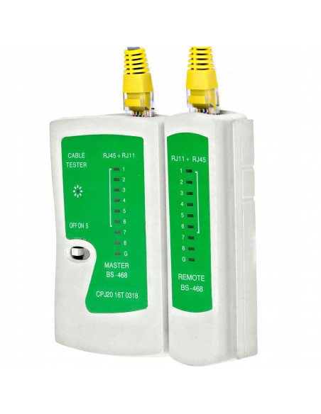 
RJ45 RJ11 interneto tinklo kabelio testeris
