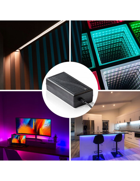 
Maitinimo šaltinis RGB LED juostoms, kameroms, 2,1 x 5,5 mm, 5A, 12 V, 60 W
