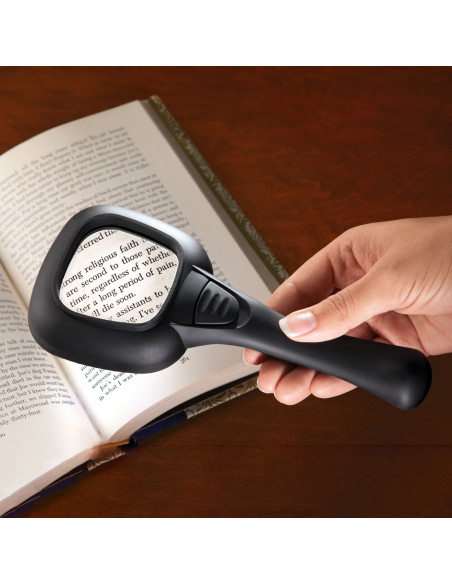 
3 kartų didinamasis stiklas su apšvietimu skaitymui, 5 LED lemputės
