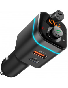 
FM siųstuvas su MP3 USB SD Bluetooth LCD įkrovikliu
