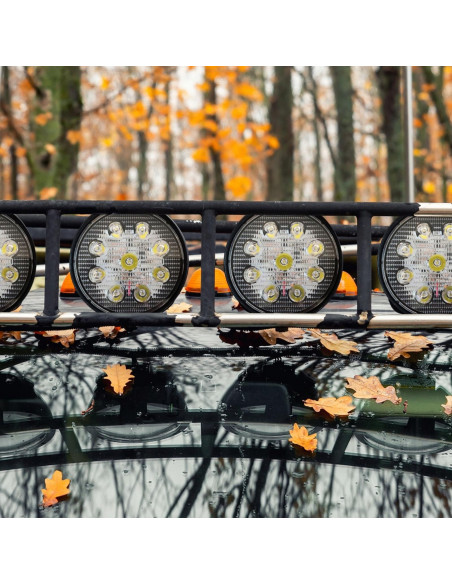 
Apvalus halogeninis darbo žibintas, 10 cm skersmens, 9 šviesos diodai, 12 V, 27 W
