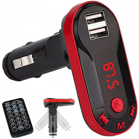 
Automobilinis FM siųstuvas su MP3 Bluetooth USB SD LCD įkrovikliu
