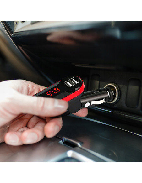 
Automobilinis FM siųstuvas su MP3 Bluetooth USB SD LCD įkrovikliu
