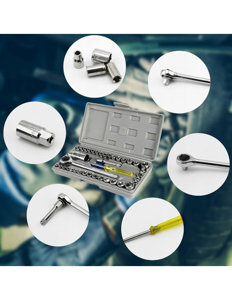 
Lizdinių raktų su terkšle rinkinys - 40 vnt.
