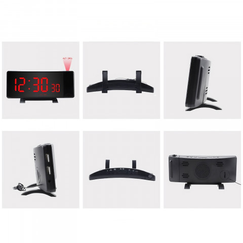 
Žadintuvas su projektoriumi, 10 garsumo lygių, 8 colių ekranas
