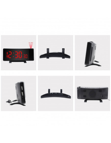 
Žadintuvas su projektoriumi, 10 garsumo lygių, 8 colių ekranas
