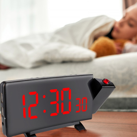 
Žadintuvas su projektoriumi, 10 garsumo lygių, 8 colių ekranas
