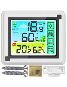 
Belaidė meteorologinė stotelė, termometras, higrometras, 1 išorinis jutiklis -20-70C

