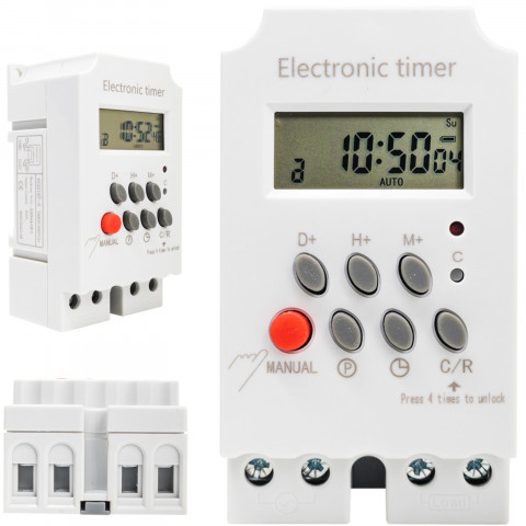 
Programuojamas laikmatis jungiklis bėgiams 30 LCD programų
