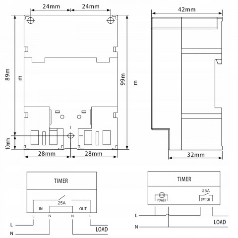 
Programuojamas laikmatis jungiklis bėgiams 30 LCD programų
