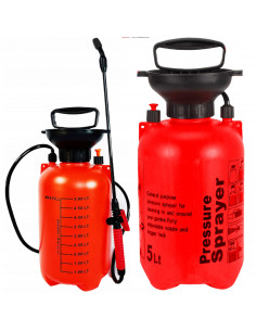 
5 l rankinis slėginis sodo purkštuvas – raudonas
