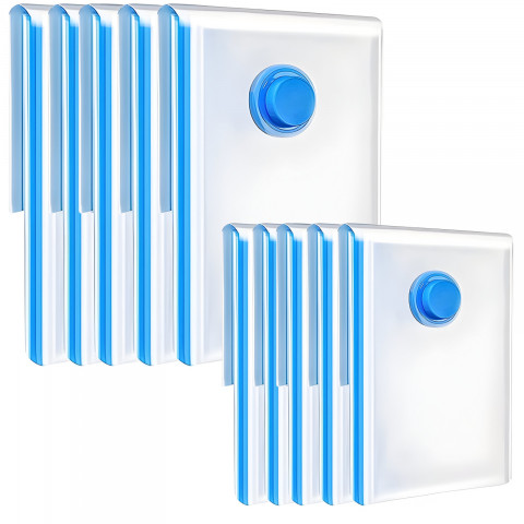 
Drabužių vakuuminiai maišeliai, 2 dydžiai – 10 vnt. rinkinys.
