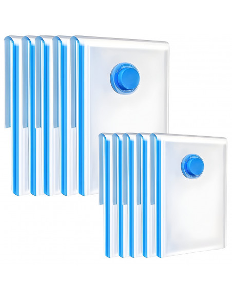 
Drabužių vakuuminiai maišeliai, 2 dydžiai – 10 vnt. rinkinys.
